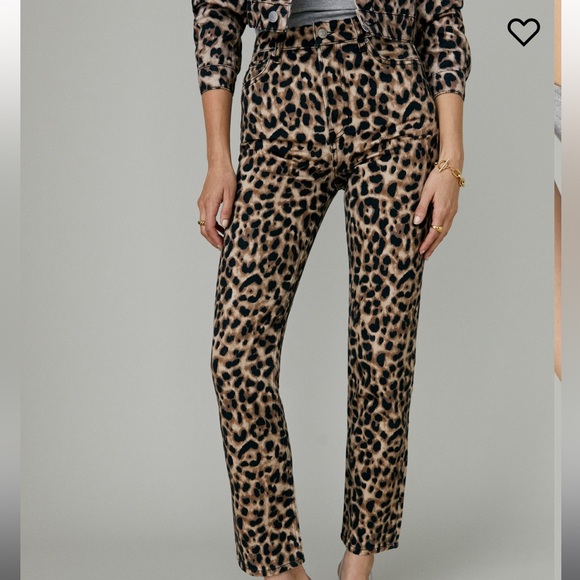 Reformation Leopard High Rise Straight Jeans - Picture 2 of 5